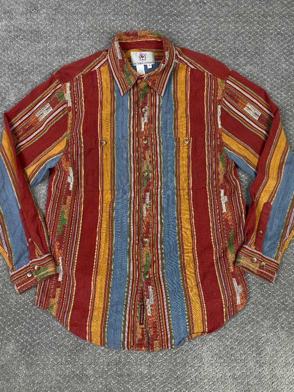 Vintage The Territory Ahead Shirt Mens Medium Aztec Southwestern Button Down Up